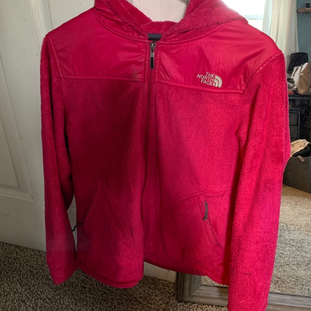 Pink fur north face